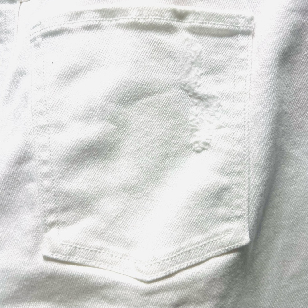 SPANX White High Waisted Skinny Jeans Raw Hem Distressed Ankle Pants Size Small - Picture 8 of 13